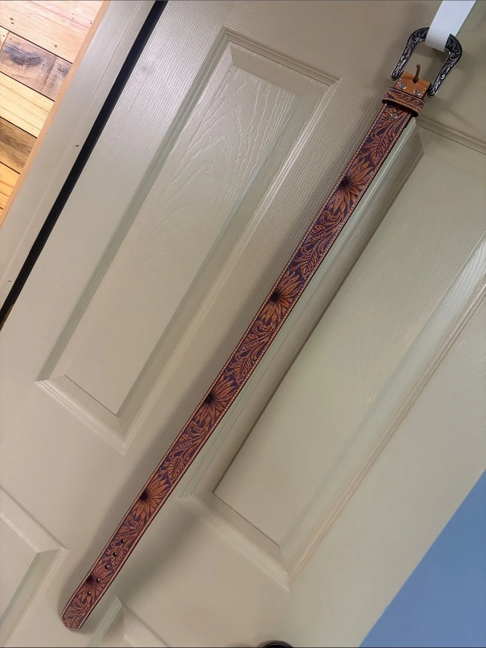 Nocona Belt Co. Tooled Genuine Leather Brown Belt